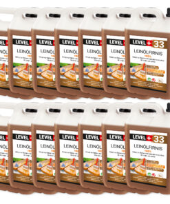 Leinöl Firnis 70 Liter, Holzschutz, Doppelt Gekocht, Holzpflege, Holzöl, Schnelle Trocknung, Natürlicher Holzschutz, Harzfrei LEVEL+33