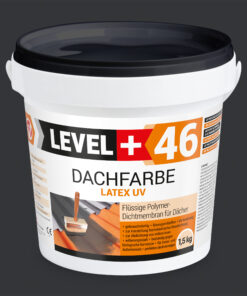 Dachfarbe elastische Sockelfarbe Dachlack UV-beständig Super Flex 1,5Kg Anthrazit LEVEL+ L+46