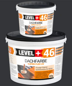 Dachfarbe elastische Sockelfarbe Dachlack UV-beständig Super Flex 16Kg Anthrazit LEVEL+ L+46