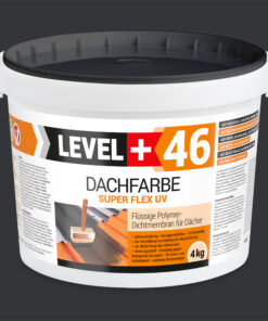 Dachfarbe elastische Sockelfarbe Dachlack UV-beständig Super Flex 4Kg Anthrazit LEVEL+ L+46