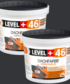 Dachfarbe elastische Sockelfarbe Dachlack UV-beständig Super Flex 14Kg Anthrazit LEVEL+ L+46