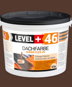 Dachfarbe elastische Sockelfarbe Dachlack UV-beständig Super Flex 12Kg Braun LEVEL+ L+46