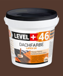 Dachfarbe elastische Sockelfarbe Dachlack UV-beständig Super Flex 1,5Kg Braun LEVEL+ L+46