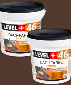 Dachfarbe elastische Sockelfarbe Dachlack UV-beständig Super Flex 3Kg Braun LEVEL+ L+46