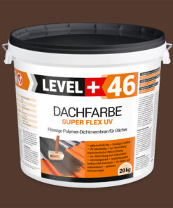 Dachfarbe elastische Sockelfarbe Dachlack UV-beständig Super Flex 20Kg Braun LEVEL+ L+46