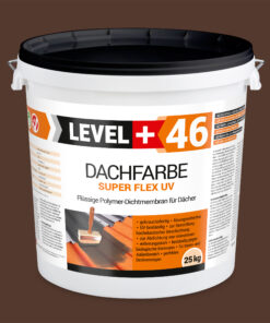 Dachfarbe elastische Sockelfarbe Dachlack UV-beständig Super Flex 25Kg Braun LEVEL+ L+46