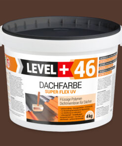 Dachfarbe elastische Sockelfarbe Dachlack UV-beständig Super Flex 4Kg Braun LEVEL+ L+46