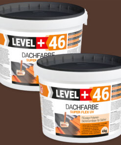 Dachfarbe elastische Sockelfarbe Dachlack UV-beständig Super Flex 8Kg Braun LEVEL+ L+46