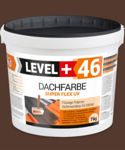 Dachfarbe elastische Sockelfarbe Dachlack UV-beständig Super Flex 7Kg Braun LEVEL+ L+46