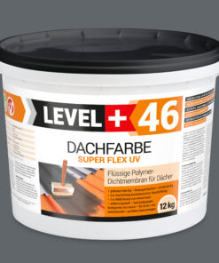 Dachfarbe elastische Sockelfarbe Dachlack UV-beständig Super Flex 12Kg Steingrau LEVEL+ L+46