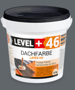 Dachfarbe elastische Sockelfarbe Dachlack UV-beständig Super Flex 1,5Kg Steingrau LEVEL+ L+46