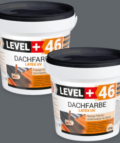 Dachfarbe elastische Sockelfarbe Dachlack UV-beständig Super Flex 3Kg Steingrau LEVEL+ L+46
