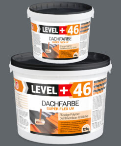Dachfarbe elastische Sockelfarbe Dachlack UV-beständig Super Flex 16Kg Steingrau LEVEL+ L+46