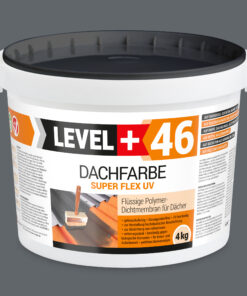 Dachfarbe elastische Sockelfarbe Dachlack UV-beständig Super Flex 4Kg Steingrau LEVEL+ L+46
