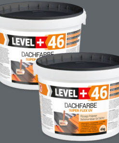 Dachfarbe elastische Sockelfarbe Dachlack UV-beständig Super Flex 8Kg Steingrau LEVEL+ L+46