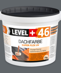 Dachfarbe elastische Sockelfarbe Dachlack UV-beständig Super Flex 7Kg Steingrau LEVEL+ L+46