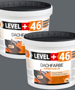 Dachfarbe elastische Sockelfarbe Dachlack UV-beständig Super Flex 14Kg Steingrau LEVEL+ L+46