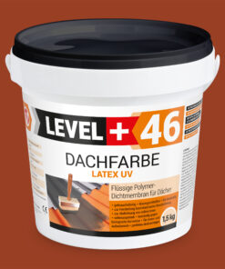 Dachfarbe elastische Sockelfarbe Dachlack UV-beständig Super Flex 1,5Kg Ziegelrot LEVEL+ L+46