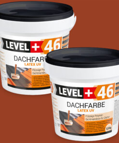 Dachfarbe elastische Sockelfarbe Dachlack UV-beständig Super Flex 3Kg Ziegelrot LEVEL+ L+46
