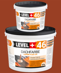Dachfarbe elastische Sockelfarbe Dachlack UV-beständig Super Flex 16Kg Ziegelrot LEVEL+ L+46