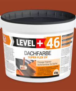 Dachfarbe elastische Sockelfarbe Dachlack UV-beständig Super Flex 4Kg Ziegelrot LEVEL+ L+46