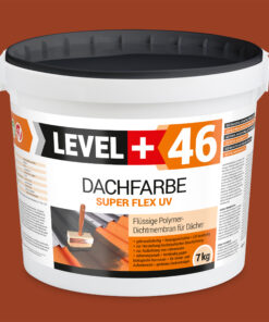 Dachfarbe elastische Sockelfarbe Dachlack UV-beständig Super Flex 7Kg Ziegelrot LEVEL+ L+46