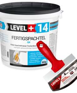 Spachtel Masse Finish Fertigspachtel 20Kg Eimerschaber Reiniger SET LEVEL+14 + LEVEL5 5-210