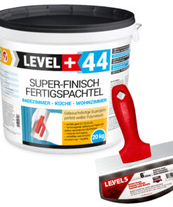 Super Finish Fertigspachtel 20Kg Spachtel Masse Eimerschaber Reiniger SET LEVEL+44 + LEVEL5 5-210