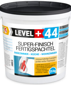Super Finish Fertigspachtel Q1-Q4 Spachtelmasse Perfekt Glatt Weiß Innenbereich 25Kg LEVEL+44