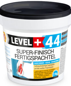 Super Finish Fertigspachtel Q1-Q4 Spachtelmasse Perfekt Glatt Weiß Innenbereich 2Kg LEVEL+44