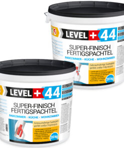 Super Finish Fertigspachtel Q1-Q4 Spachtelmasse Perfekt Glatt Weiß Innenbereich 40Kg LEVEL+44