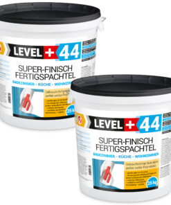 Super Finish Fertigspachtel Q1-Q4 Spachtelmasse Perfekt Glatt Weiß Innenbereich 50Kg LEVEL+44
