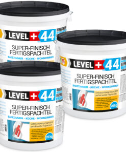 Super Finish Fertigspachtel Q1-Q4 Spachtelmasse Perfekt Glatt Weiß Innenbereich 75Kg LEVEL+44