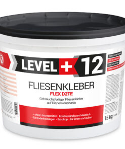 Fliesenkleber Fertigkleber Flexkleber weiß innen und außen Steinkleber Flex D2TE 15KG LEVEL+12