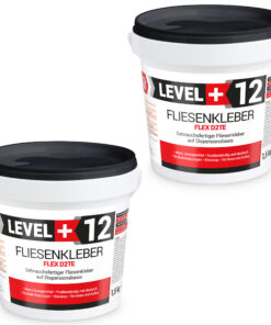 Fliesenkleber Fertigkleber Flexkleber weiß innen und außen Steinkleber Flex D2TE 3KG LEVEL+12
