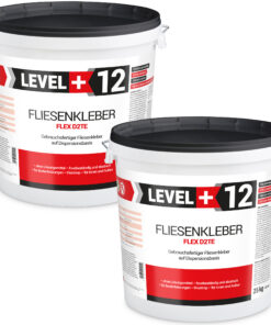 Fliesenkleber Fertigkleber Flexkleber weiß innen und außen Steinkleber Flex D2TE 50KG LEVEL+12