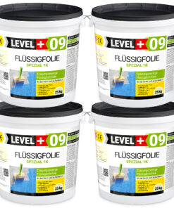 Flüssigfolie Spezial 1K Dichtfolie Abdichtfolie Abdichtung Balkon Keller Bad Dusche 100Kg LEVEL+09