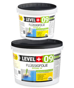 Flüssigfolie Spezial 1K Dichtfolie Abdichtfolie Abdichtung Balkon Keller Bad Dusche 16Kg LEVEL+09