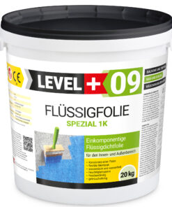 Flüssigfolie Spezial 1K Dichtfolie Abdichtfolie Abdichtung Balkon Keller Bad Dusche 20Kg LEVEL+09