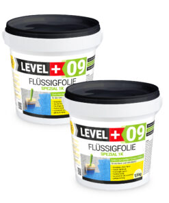 Flüssigfolie Spezial 1K Dichtfolie Abdichtfolie Abdichtung Balkon Keller Bad Dusche 3Kg LEVEL+09