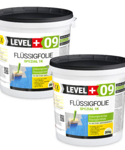 Flüssigfolie Spezial 1K Dichtfolie Abdichtfolie Abdichtung Balkon Keller Bad Dusche 40Kg LEVEL+09