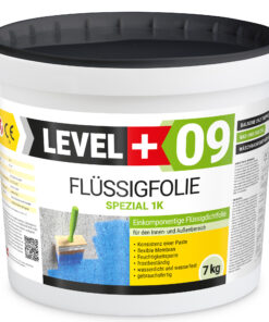 Flüssigfolie Spezial 1K Dichtfolie Abdichtfolie Abdichtung Balkon Keller Bad Dusche 7Kg LEVEL+09