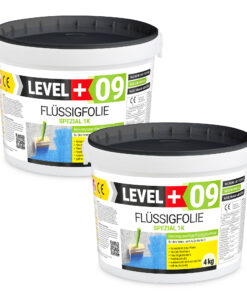 Flüssigfolie Spezial 1K Dichtfolie Abdichtfolie Abdichtung Balkon Keller Bad Dusche 8Kg LEVEL+09