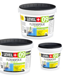 Flüssigfolie Spezial 1K Dichtfolie Abdichtfolie Abdichtung Balkon Keller Bad Dusche 9,5Kg LEVEL+09