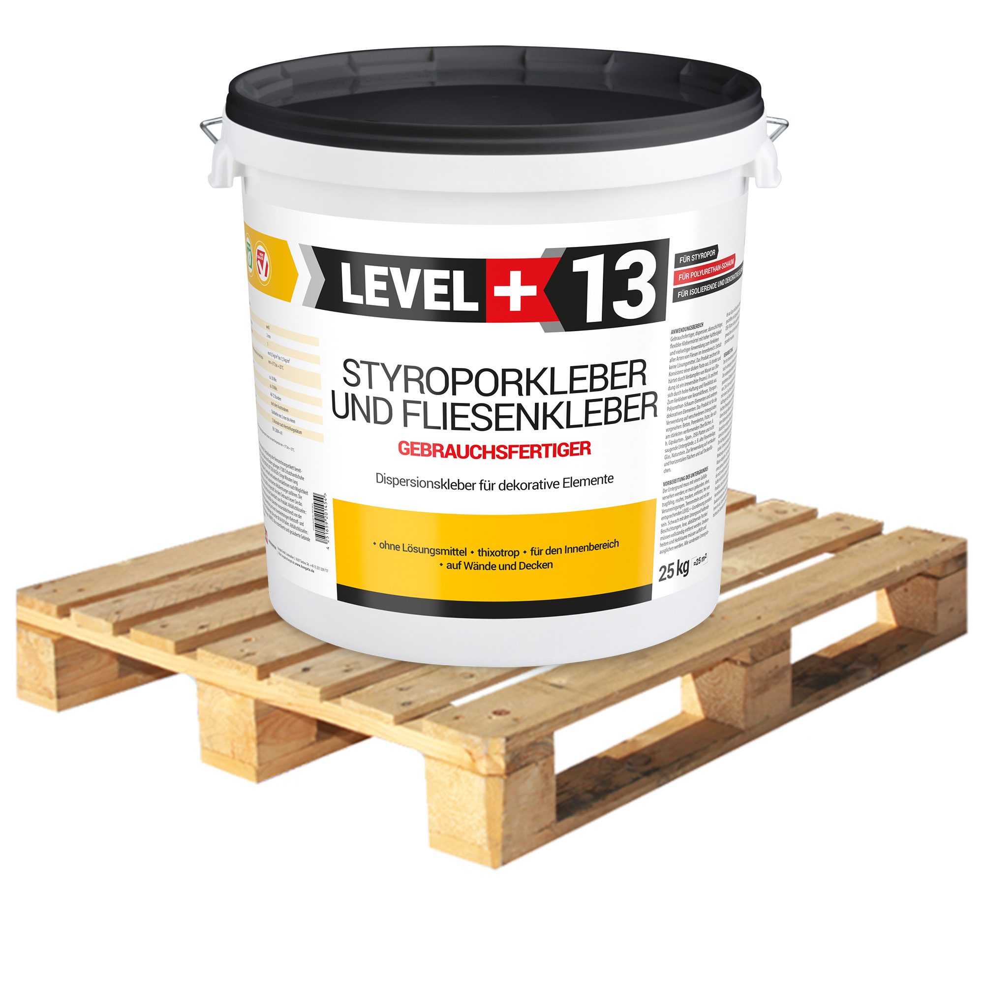 Styroporkleber 25kg x24 Dispersionkleber Dekore Deckenplatten 600kg Palette LEVEL+13