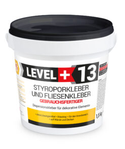 Styroporkleber Korkkleber Renovieren Dispersionkleber Polymerbasis 1,5Kg LEVEL+13