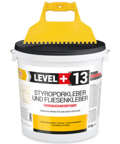 Styroporkleber Dispersionkleber Korkkleber 20kg Polymerbasis + Kunstoffzahnspachtel 6x6mm SET LEVEL+13
