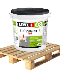 Flüssigfolie 25Kg x 24 Stück Dichtfolie 600Kg Palette Dusche Bad Küche Innen LEVEL+08
