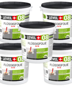 Flüssigfolie in 1K Dichtfolie Abdichtfolie Abdichtung Bad Dusche Küche 100Kg (5x20Kg) LEVEL+08