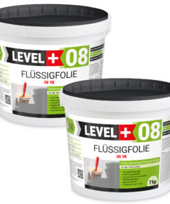 Flüssigfolie in 1K Dichtfolie Abdichtfolie Abdichtung Bad Dusche Küche 14Kg LEVEL+08
